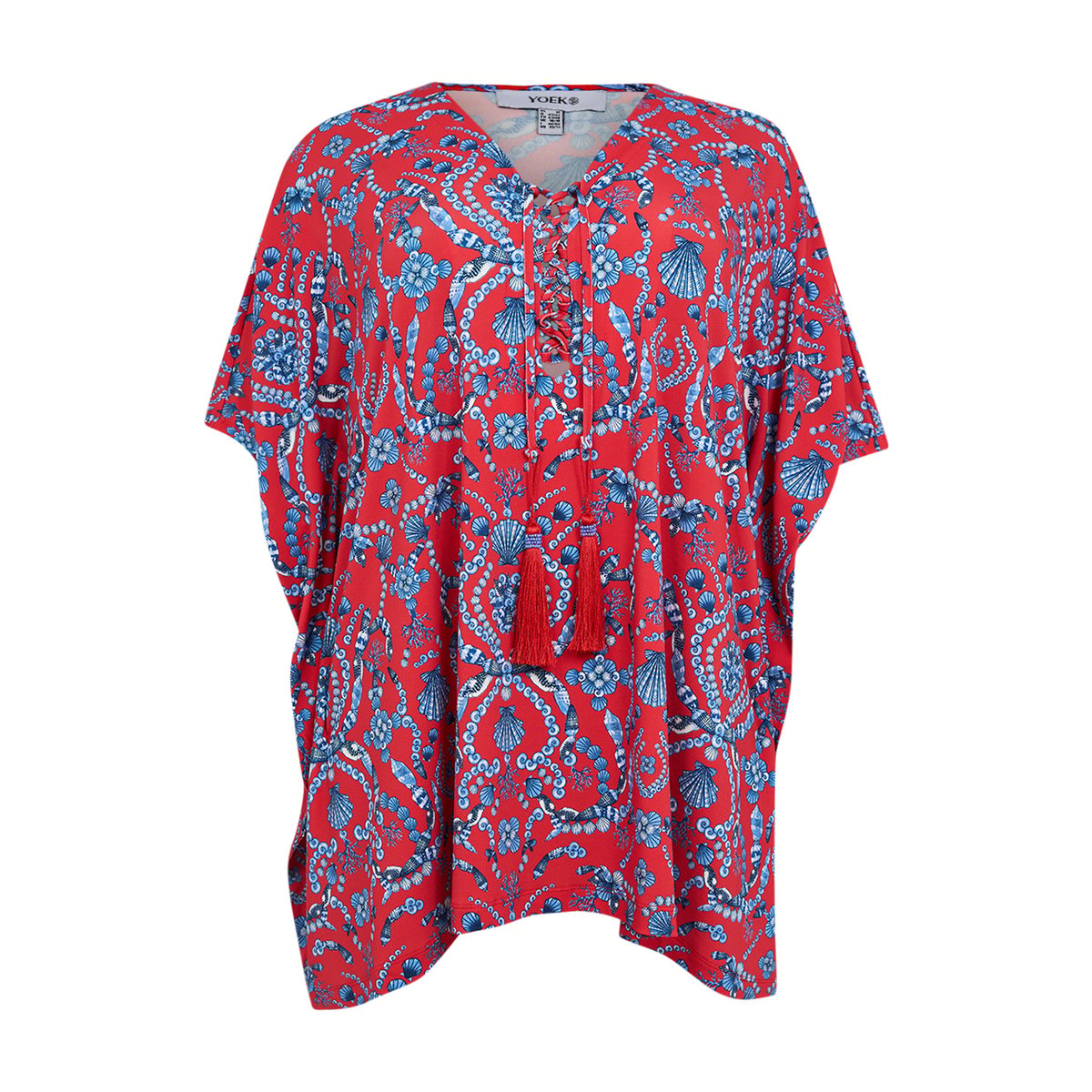 Caftan sans manches rouge clair, YOEK