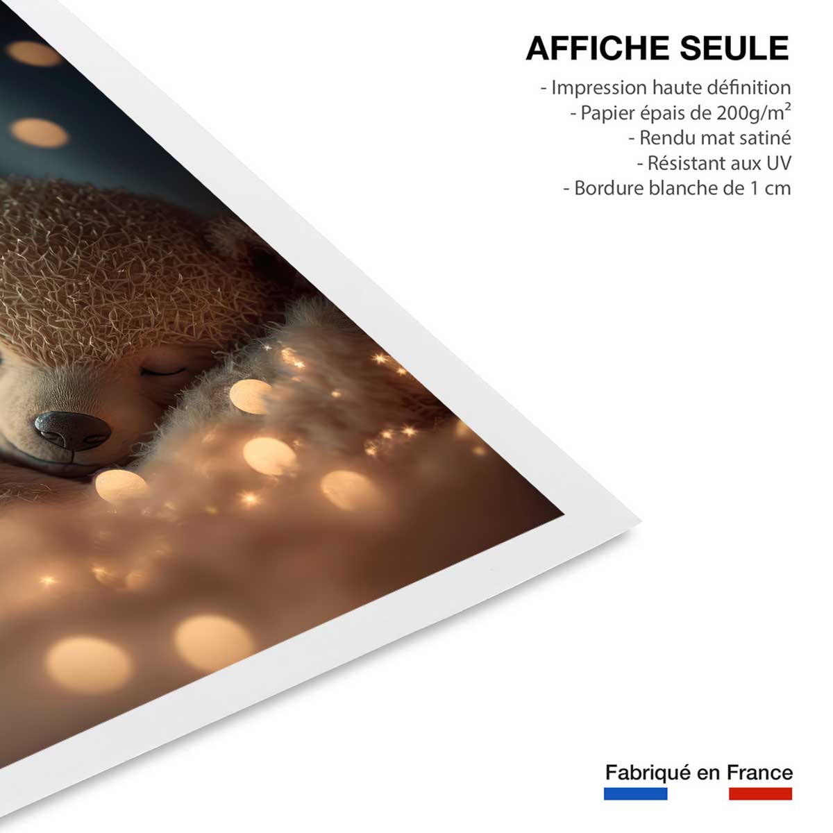 Affiche enfant mon nounours endormi affiche seule, HEXOA