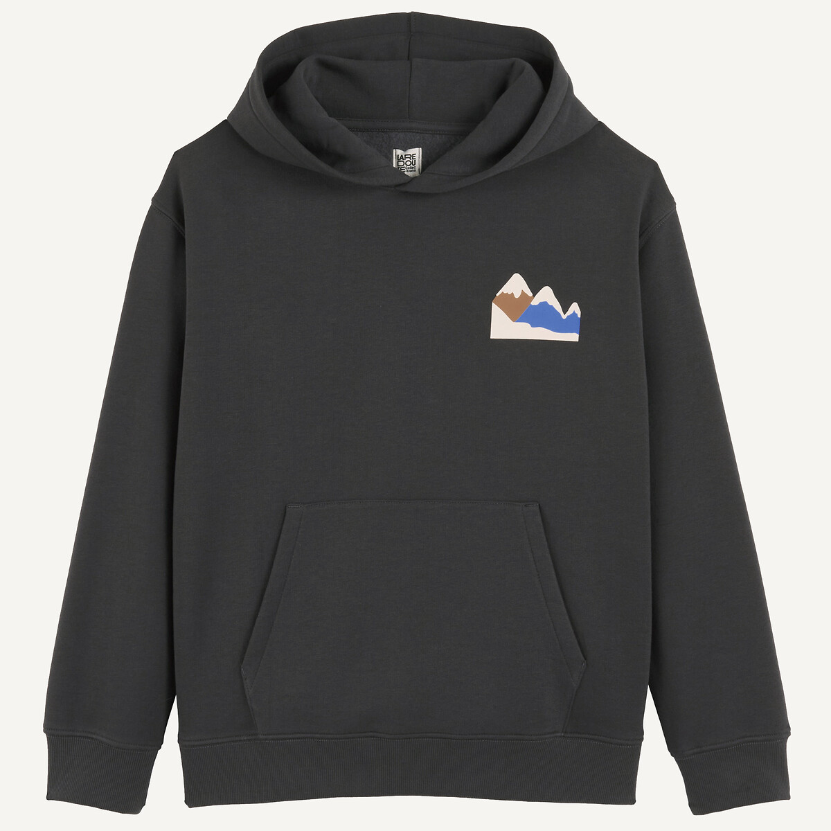 Kapuzen-Sweatshirt, vorne und hinten gemustert, aus Molton anthrazit, LA REDOUTE COLLECTIONS