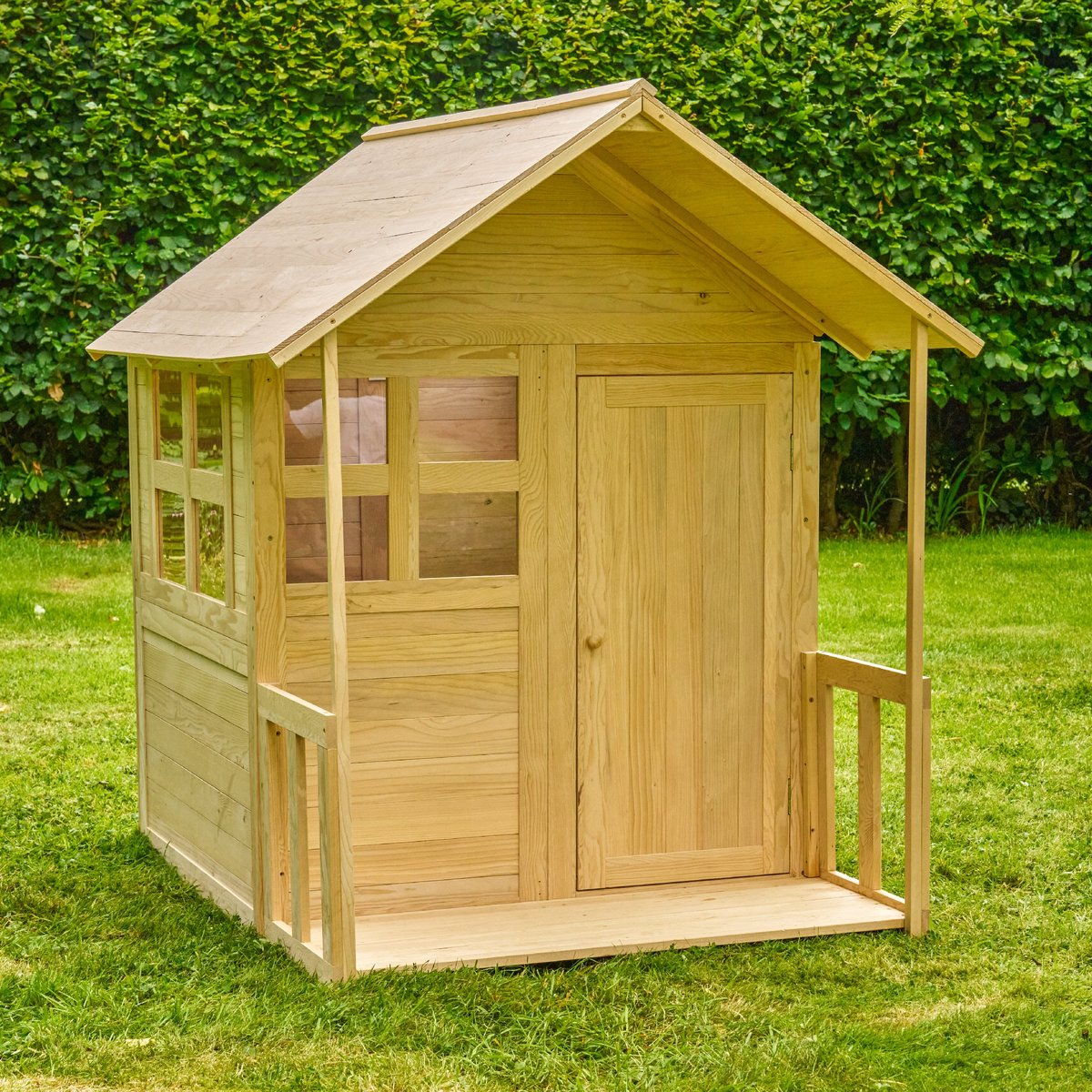 Maisonnette avec plancher et véranda BOUTON D'OR COTTAGE marron, TP TOYS