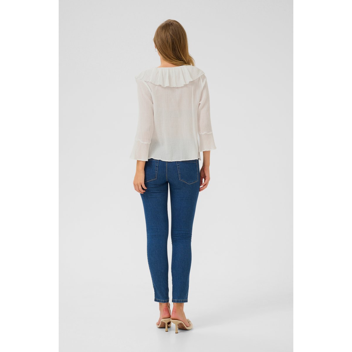 Blouse with long sleeve blanc chalk, KAFFE