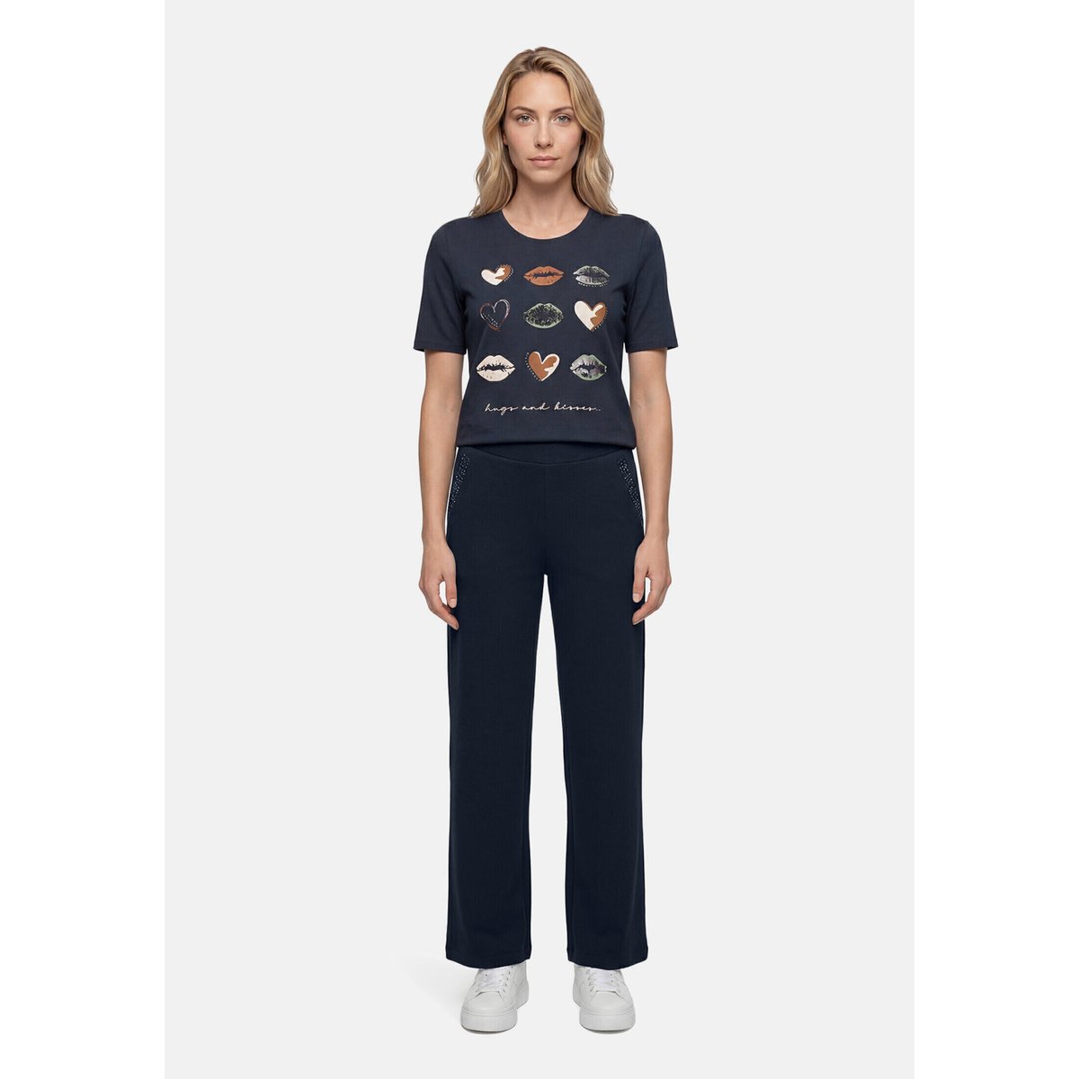 T-shirt basique à impression patch dark blue/brown, BETTY BARCLAY