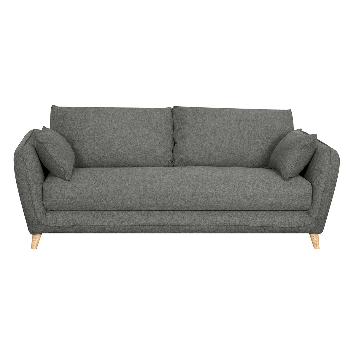 Canapé convertible scandinave 3 places avec matelas 10 cm CREEP gris foncé, MILIBOO