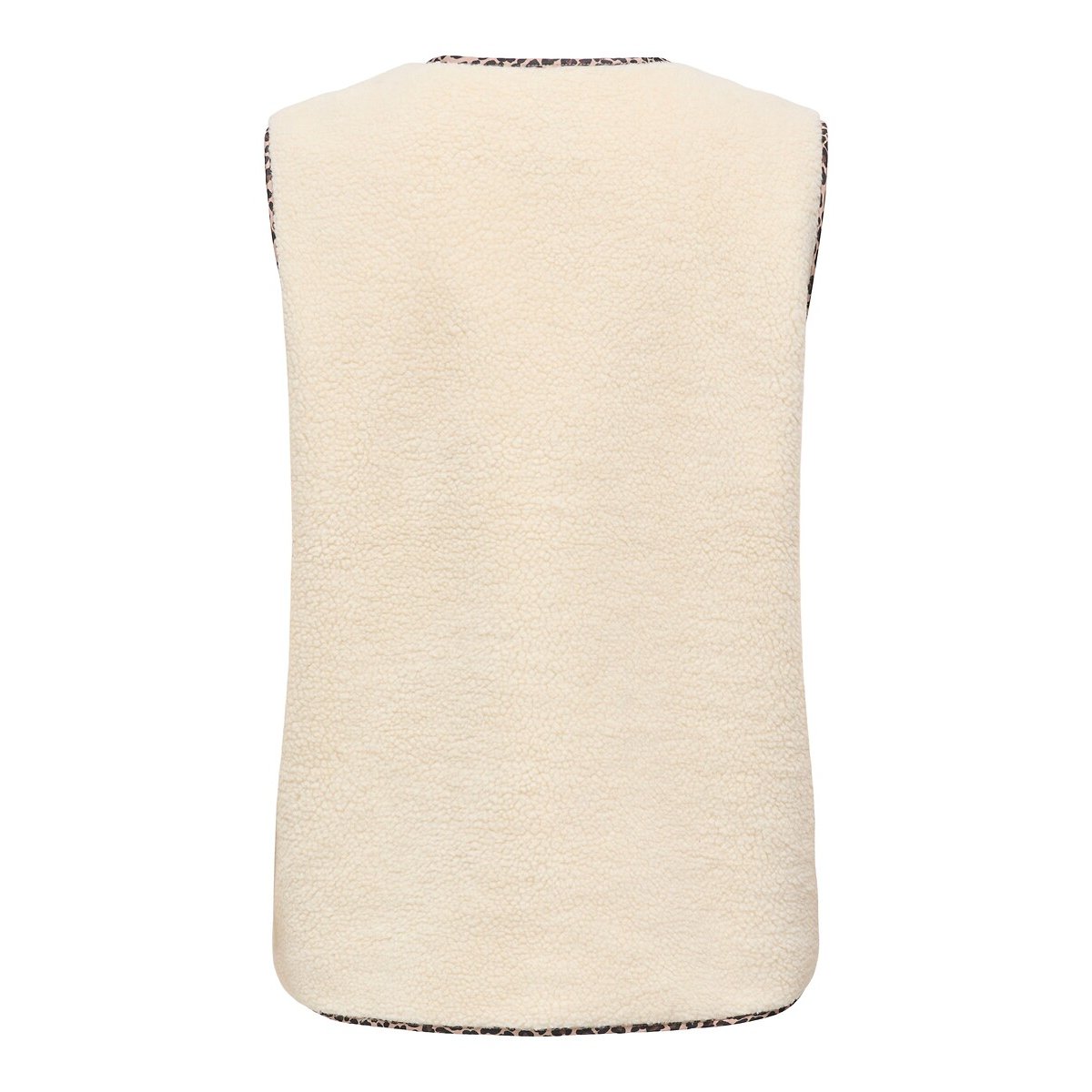 Veste sans manches en sherpa ecru, ONLY