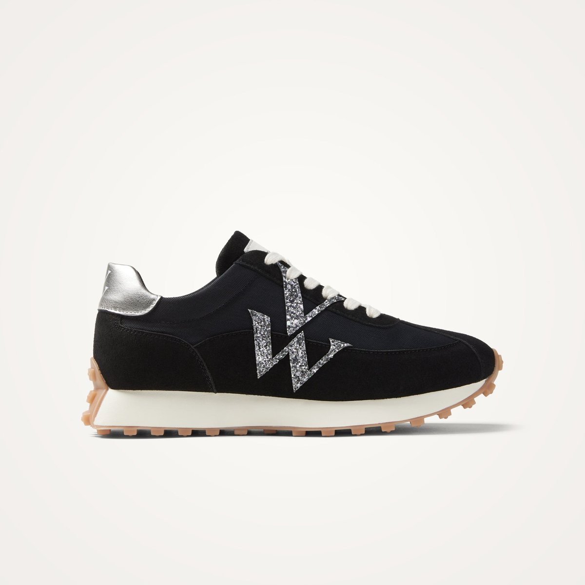 Baskets monogramme à lacets avec semelle running FLOW Initials noir, VANESSA WU