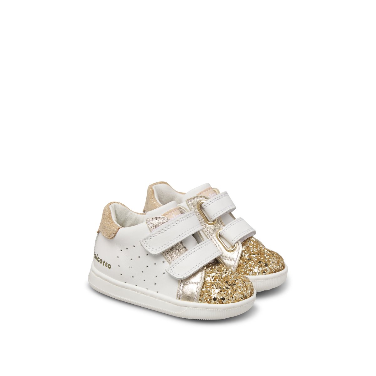 Sneakers en cuir et tissu KINER VL blanc-platine-, FALCOTTO