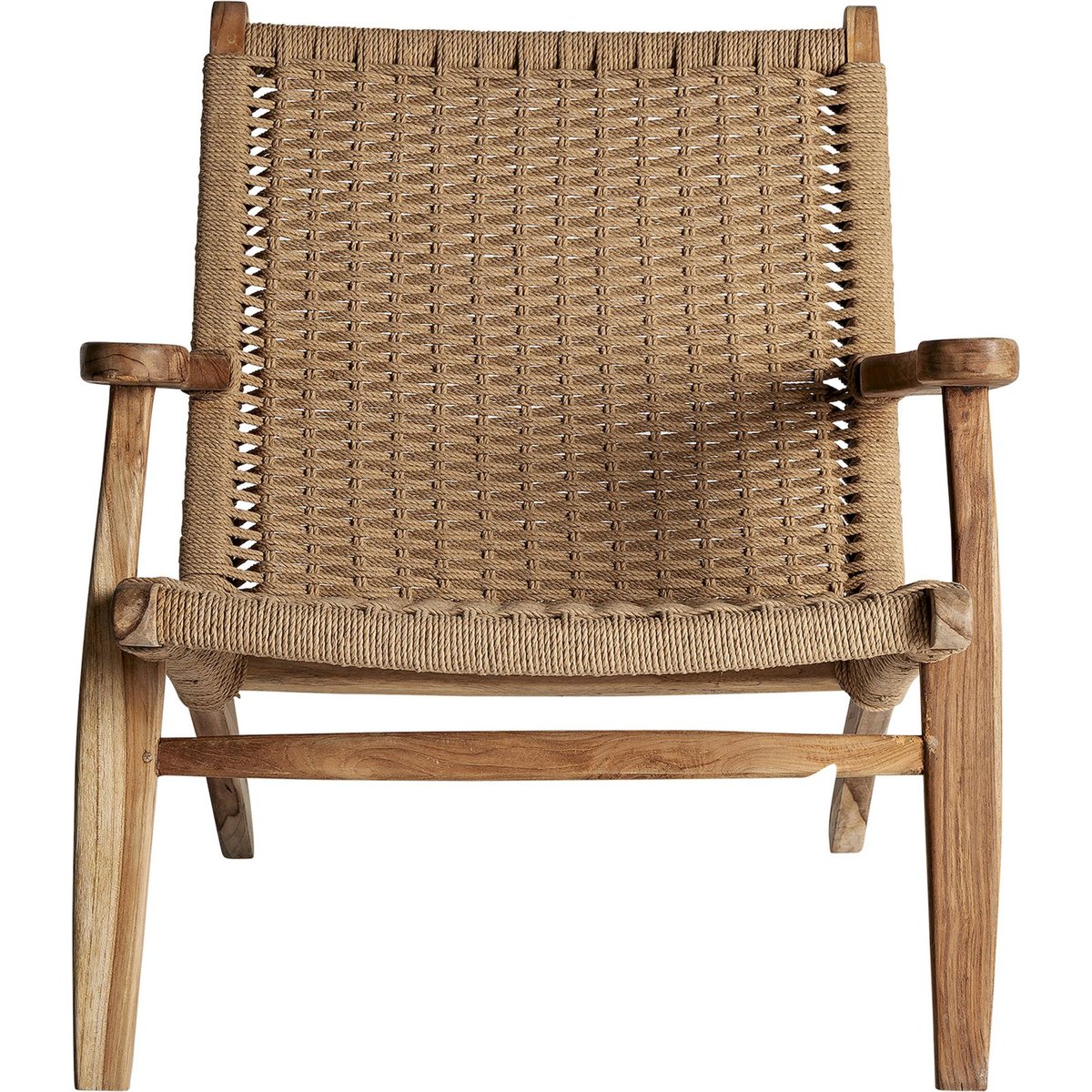 Fauteuil en teck et rotin style colonial marron teck naturel, RECOLLECTION