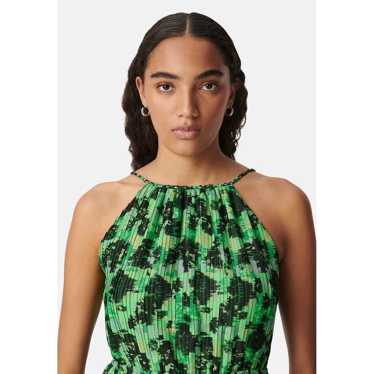 Printed Sleeveless Full Maxi Dress turquoise print, IKKS