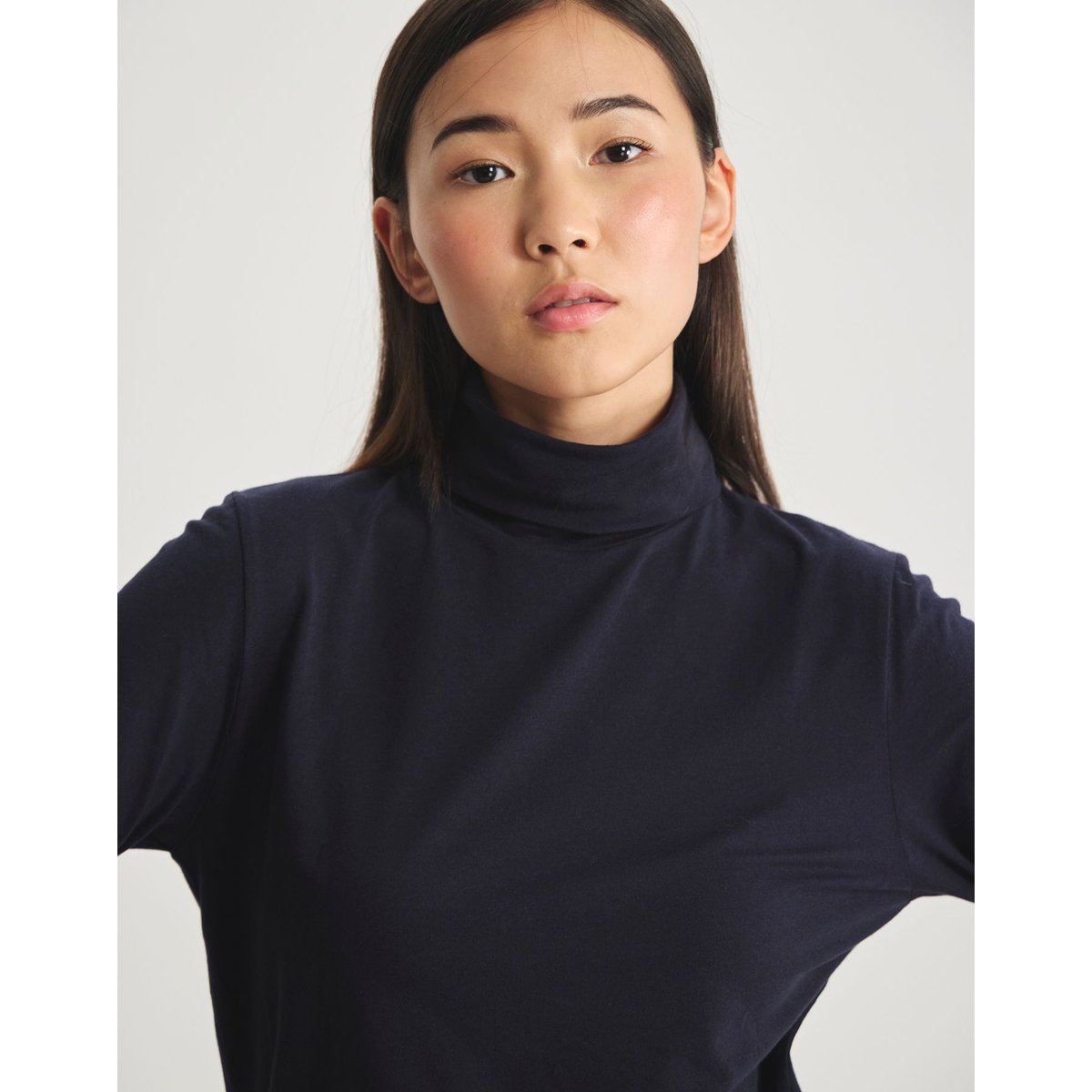 Top Matthieu à col roulé en coton bleu, INES DE LA FRESSANGE PARIS