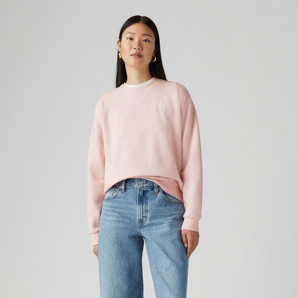Sweat col rond, logo poitrine rose, LEVI'S