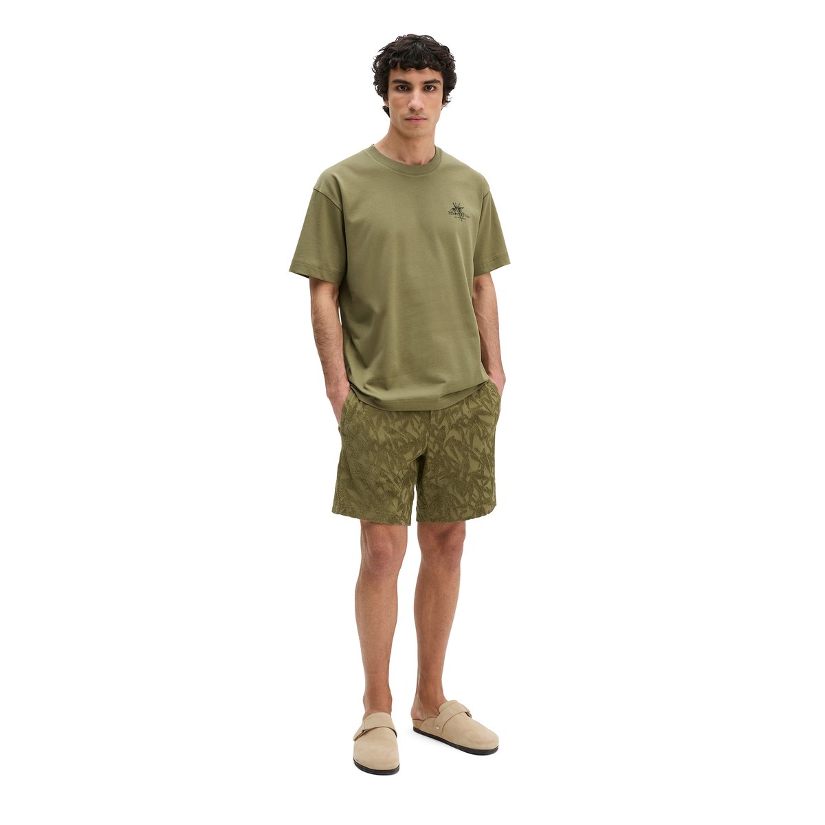 T-shirt relaxed avec imprimé saisonnier au dos vert fonce, MARC O'POLO