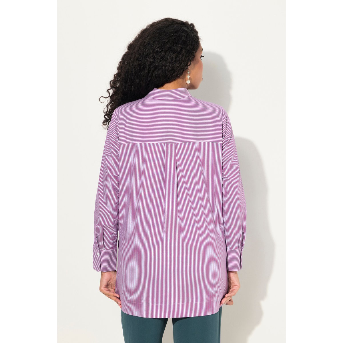 Chemisier à rayures et manches longues magenta, ULLA POPKEN
