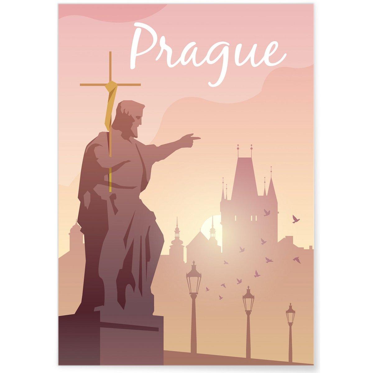 Affiche Prague blanc, L'AFFICHERIE