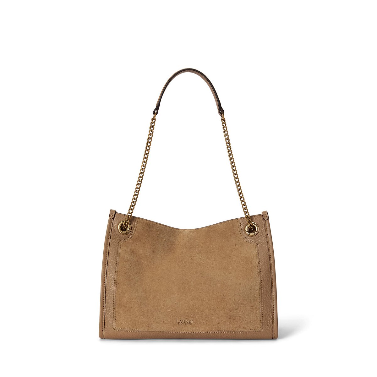 Bradley Medium Suede Handbag camel, LAUREN RALPH LAUREN