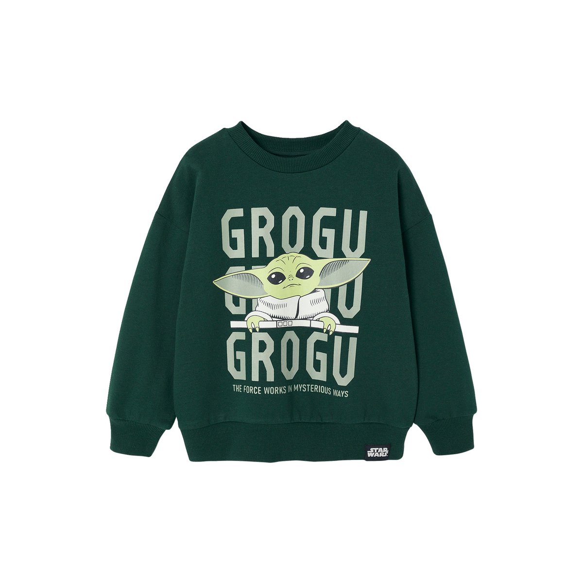 Sweat-shirt Star Wars Grogu vert sapin, VERTBAUDET