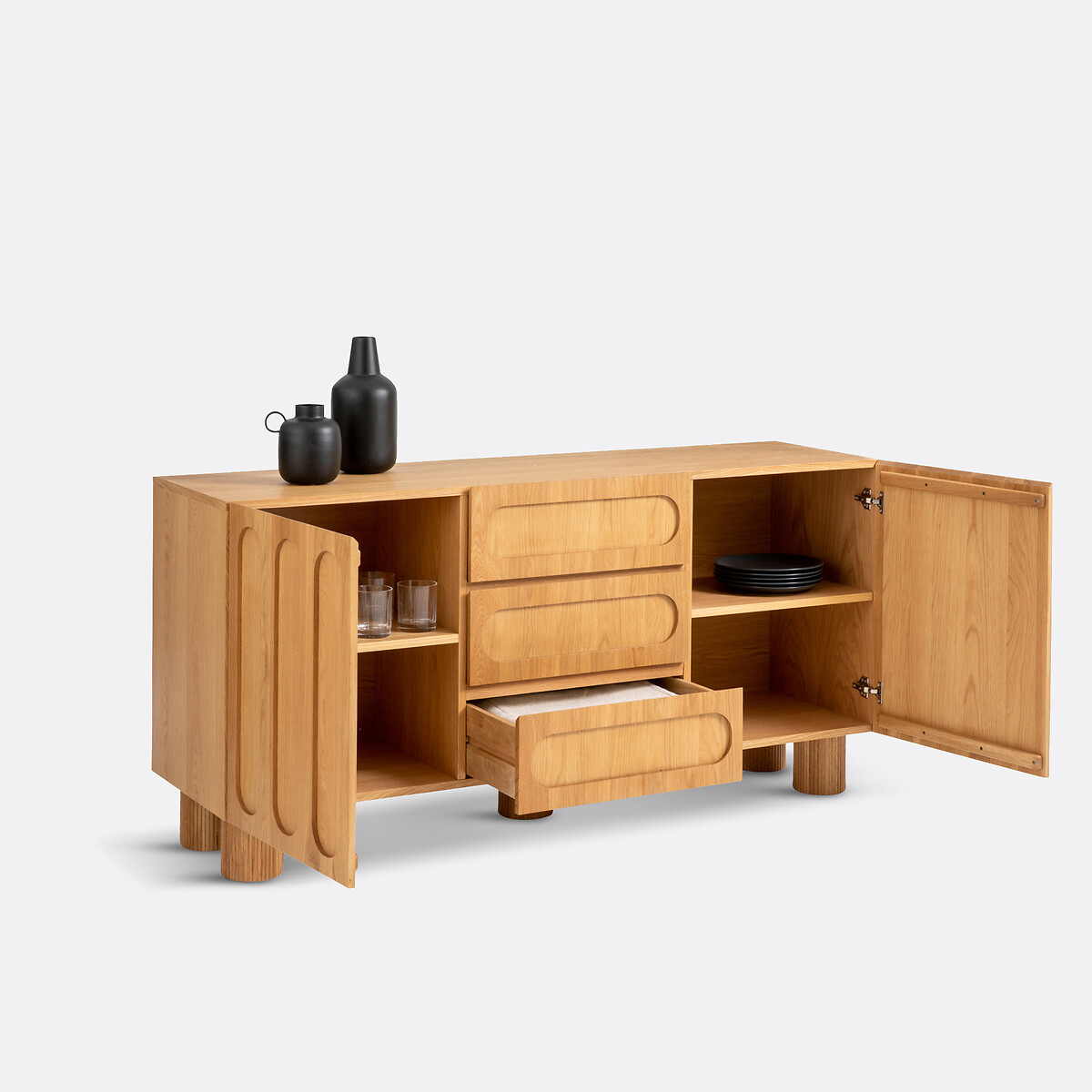 Buffet plaqué chêne, Cannelo chêne, LA REDOUTE INTERIEURS