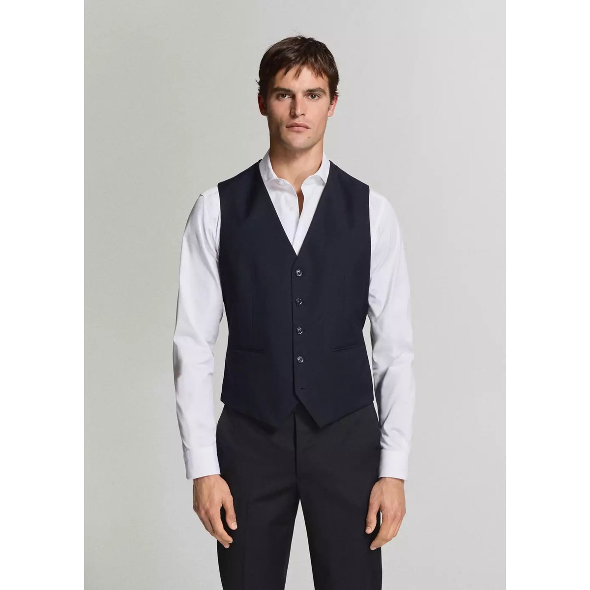Gilet de costume Milan slim-fit bleu marine, MANGO MAN