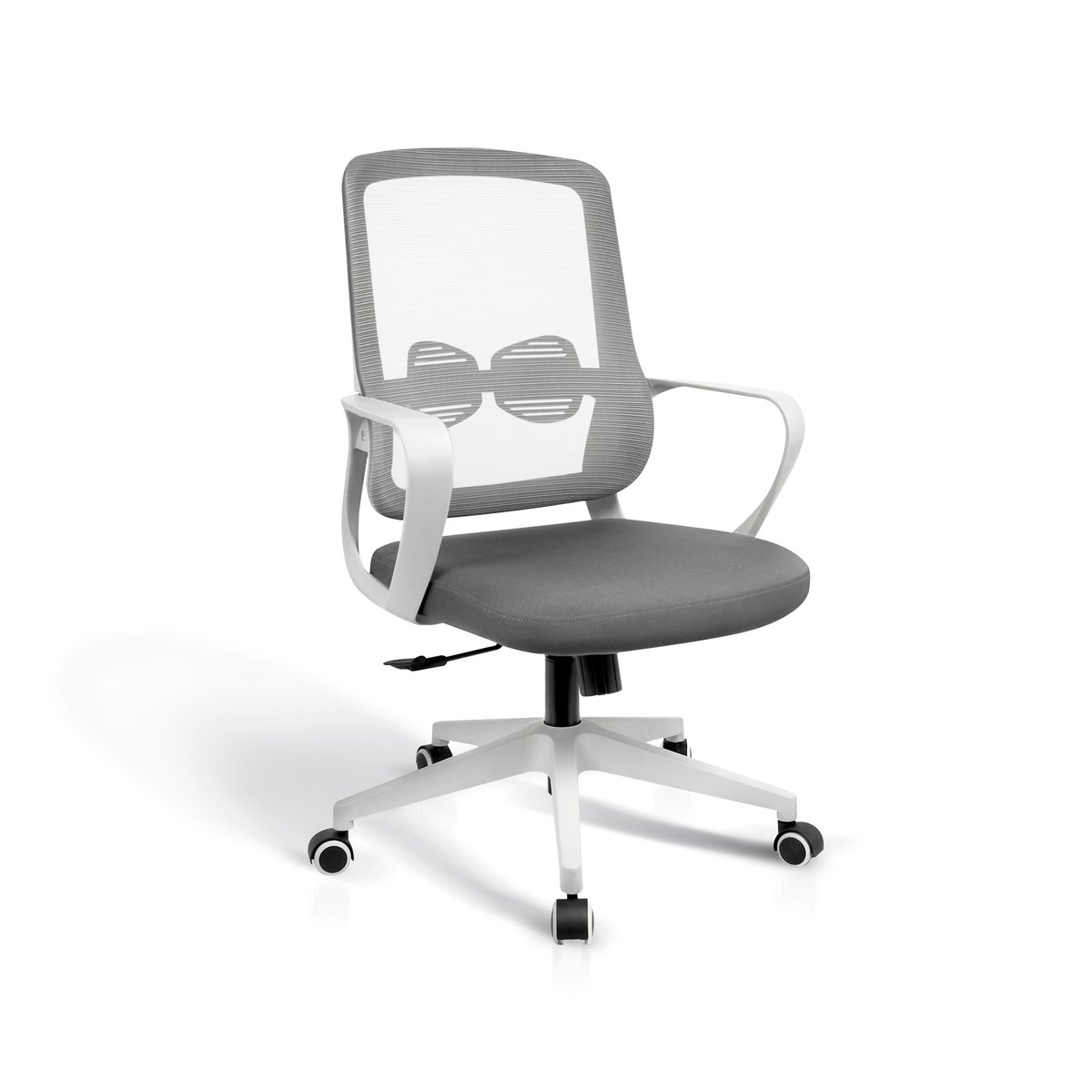 Chaise de bureau, LEAH gris-blanc, HISPANOHOGAR