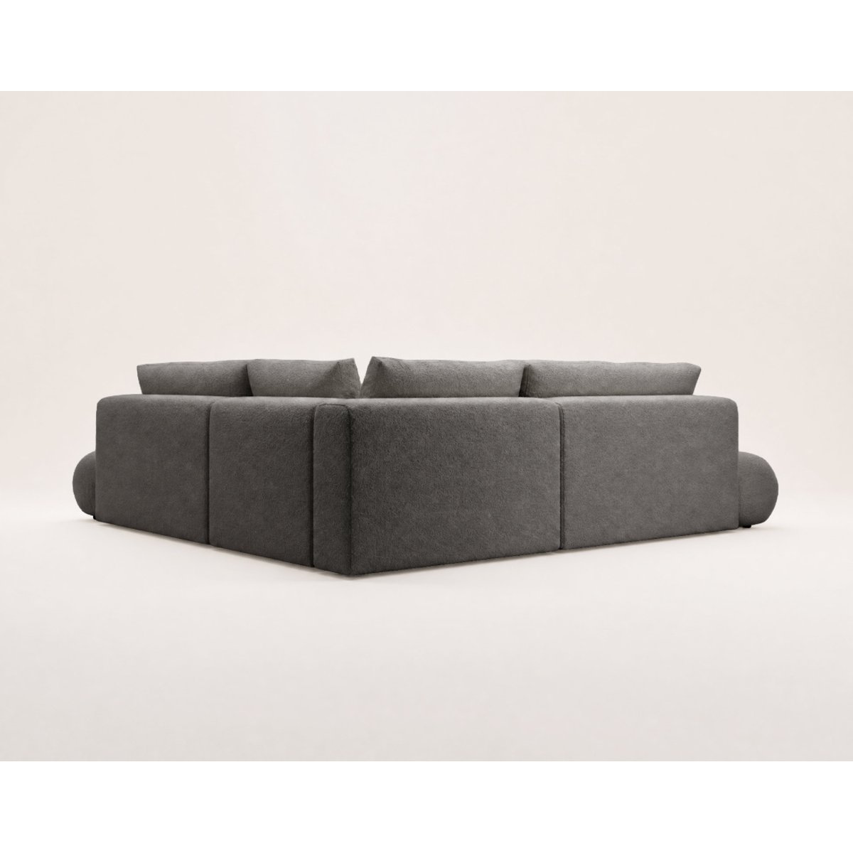 Canapé d'Angle Convertible en Tissu bouclette 5 places - YULIN gris, BEST MOBILIER