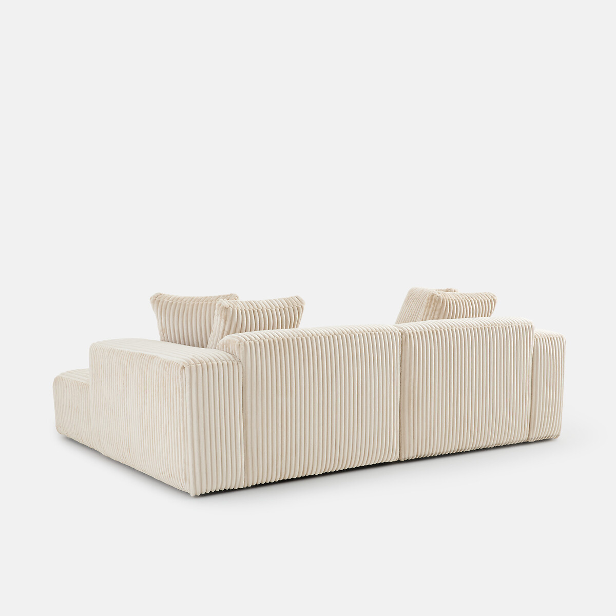 Canapé d'angle droit, en velours côtelé XL, LIORA ecru, LA REDOUTE INTERIEURS