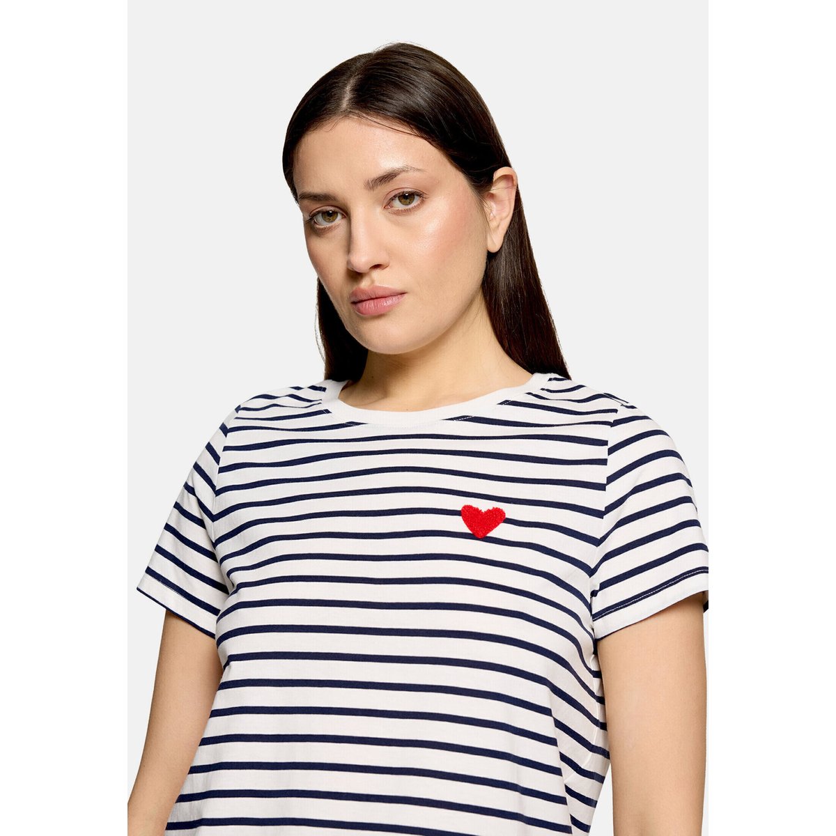 T-shirt à manches courtes à encolure ronde blanc/bleu, CARTOON