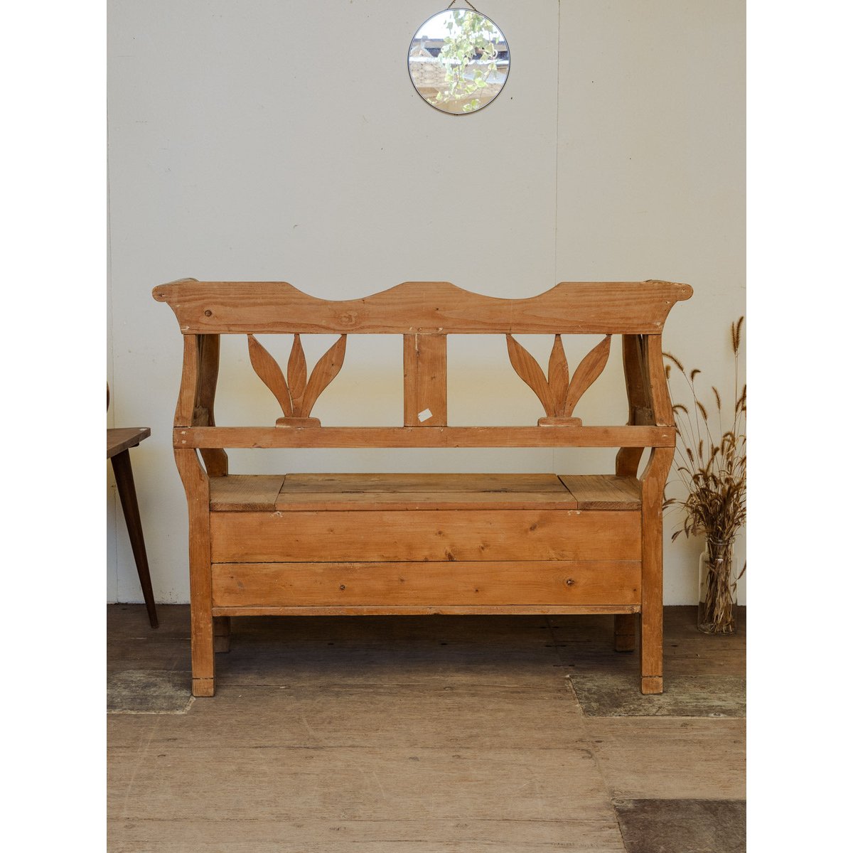 Banc coffre en bois Antoine N°455 - Bon état bois foncé, DEBONGOUT