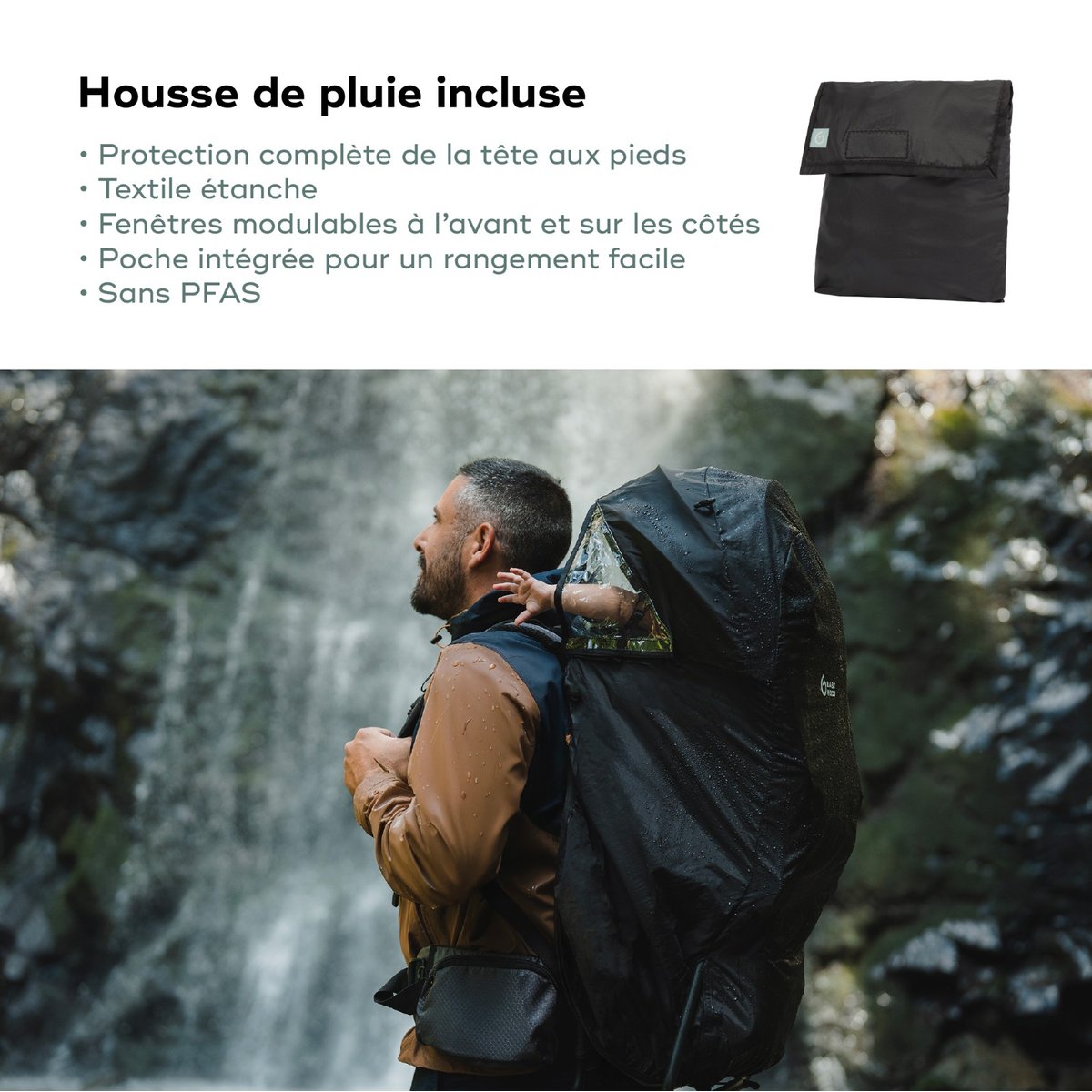 Porte-bébé randonnée Moov & Hike + beige, BABYMOOV