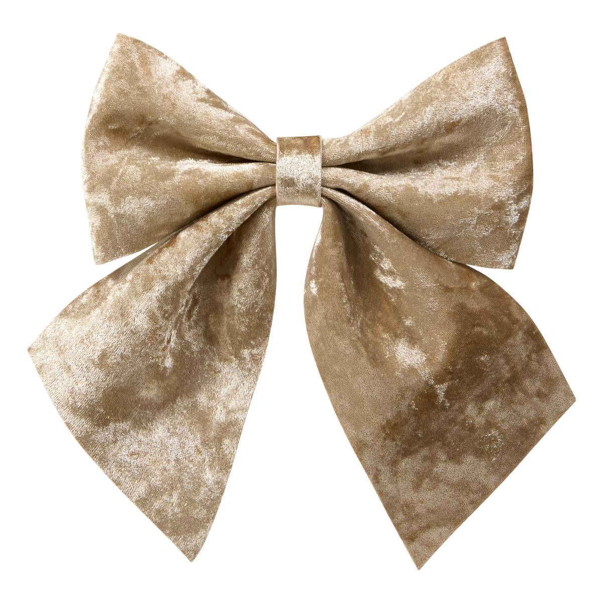 NOEUD VELOURS AMBRE 24X20 beige, ATMOSPHERA