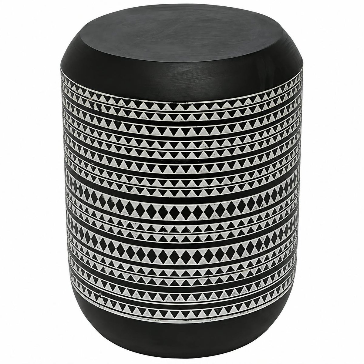 Table d'appoint noire à motifs ethniques MALMOE noir, PIER IMPORT