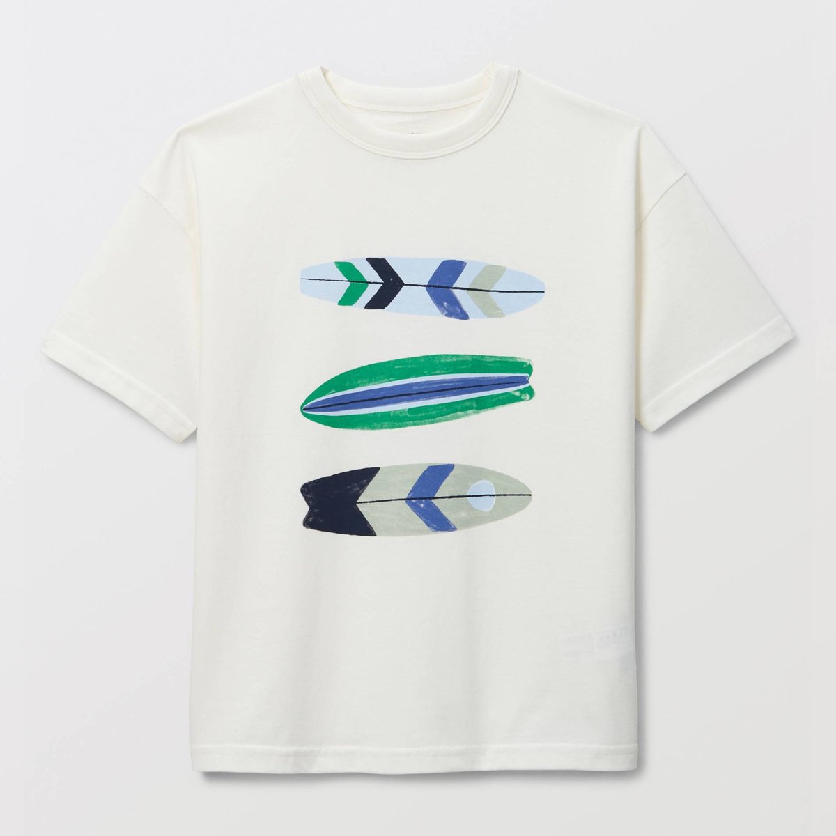 T-shirt manches courtes imprimé en coton BIO GOTS ecru, MONOPRIX