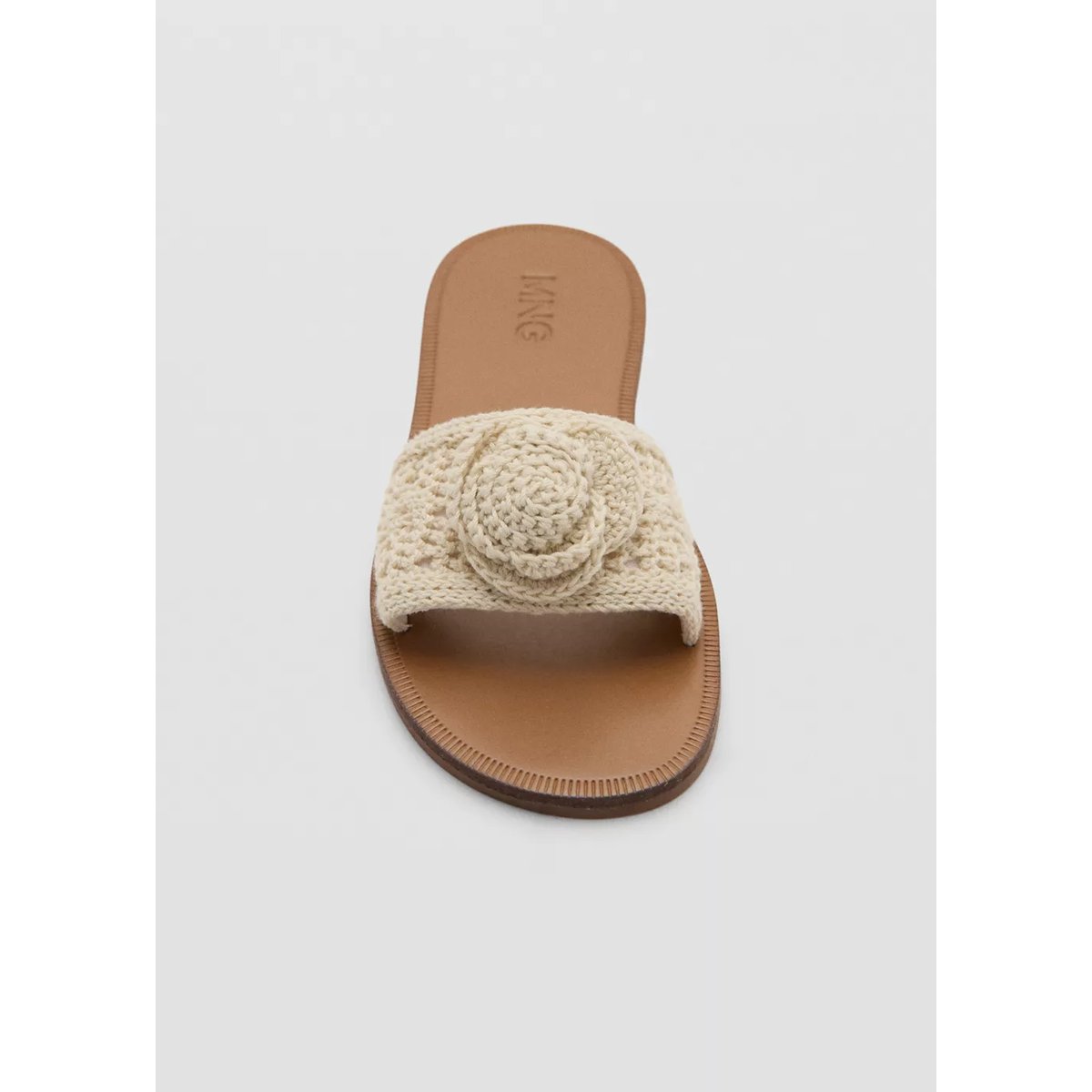 Sandales plates en crochet blanc cassé, MANGO KIDS