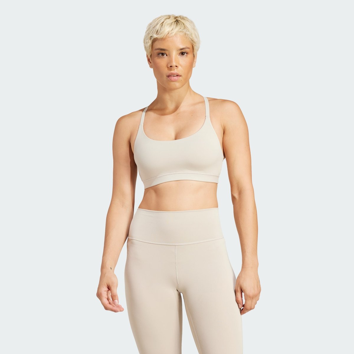 Brassière de sport, maintien léger wonder beige, adidas Performance
