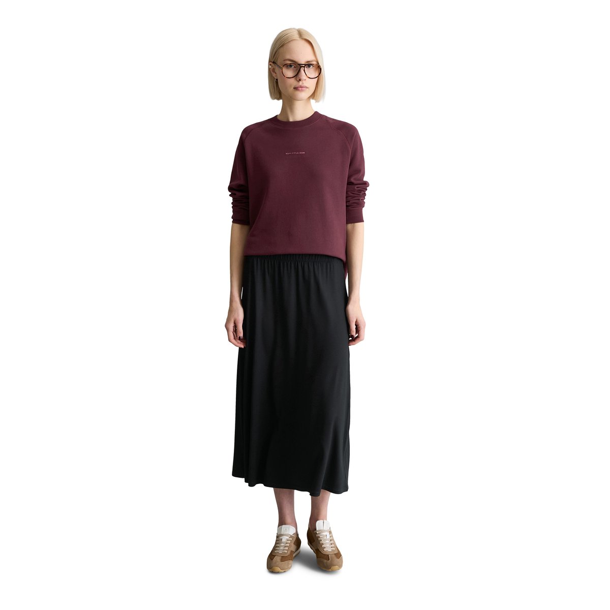 Jupe évasée en jersey en LENZING™ ECOVERO™ noir, MARC O’POLO DENIM