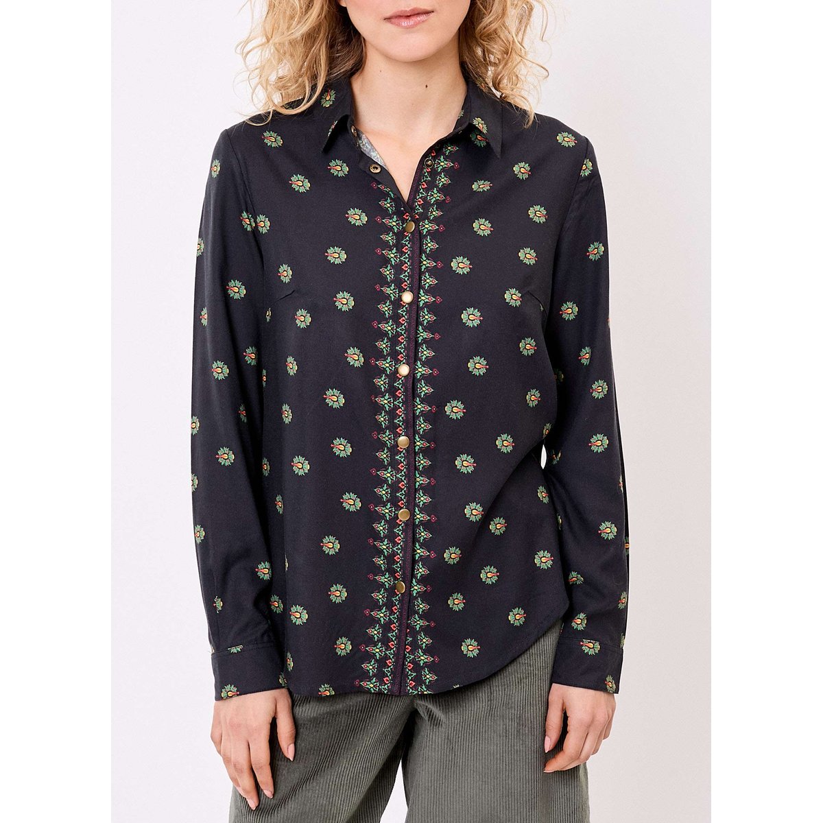Chemise fluide FEBY noir feby, LA FIANCÉE