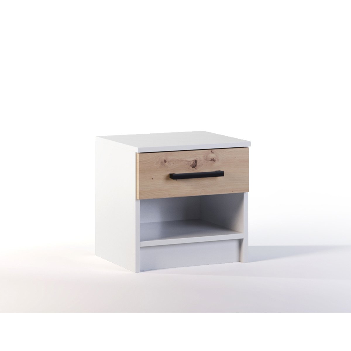 Table de chevet - HAYATO bois / blanc, BEST MOBILIER