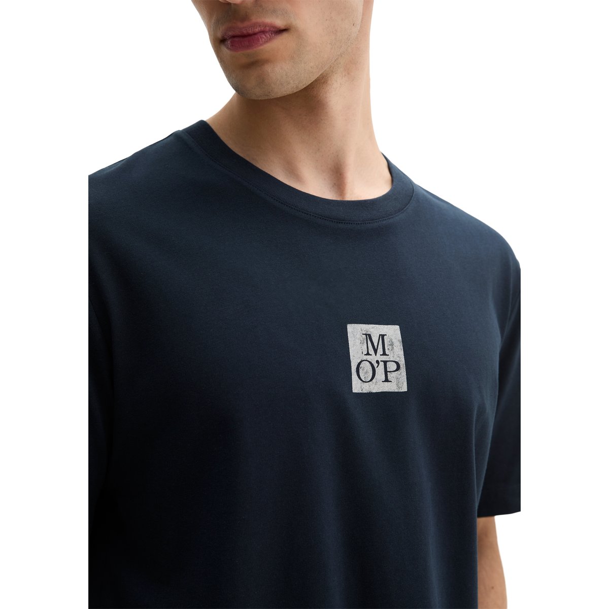 T-shirt regular en pur coton bio bleu foncé, MARC O'POLO