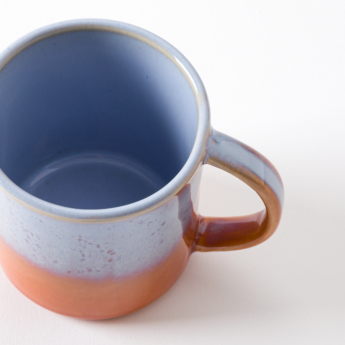 Lot de 2 mugs en grès émail réactif, Ikora bleu/orange, LA REDOUTE INTERIEURS