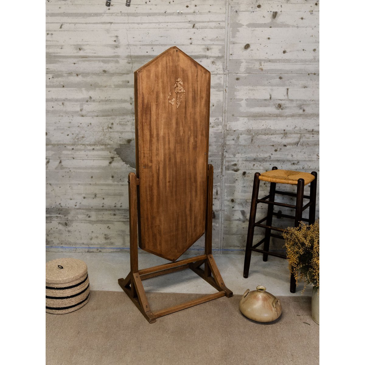 Miroir psyché en chêne massif Georges N°1174 - Bon état bois foncé, DEBONGOUT