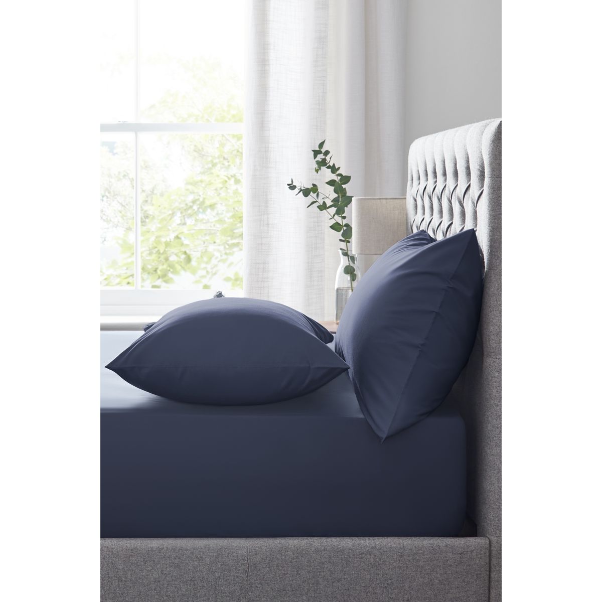 Drap-housse d'entretien facile bleu marine, NEXT
