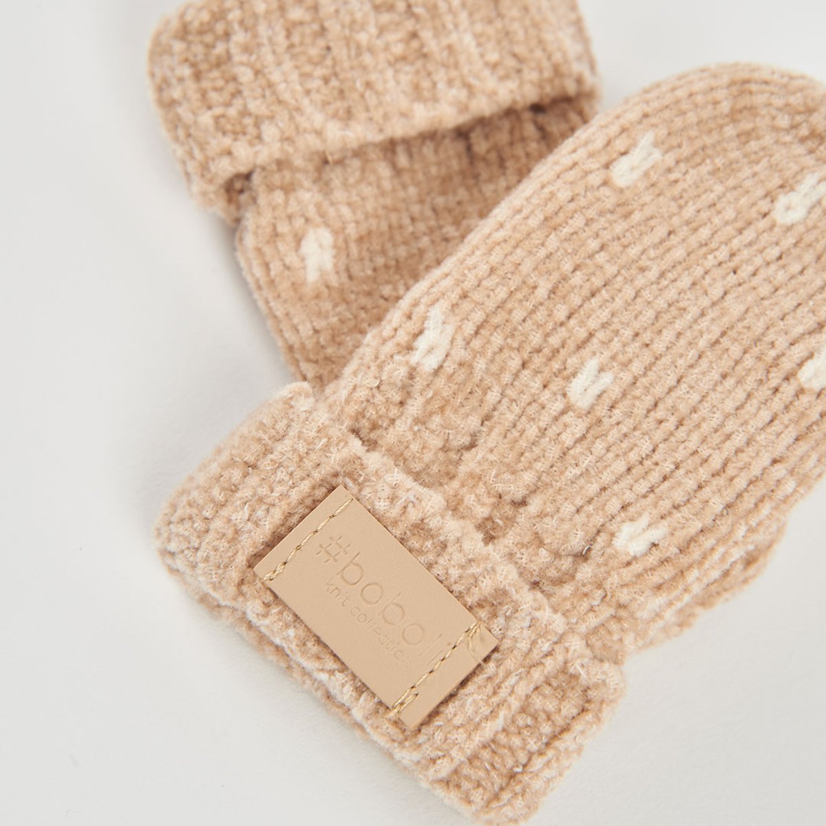 Moufle bébé avec imprimé à pois marron, BOBOLI