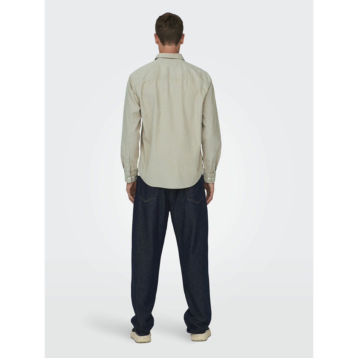 Sovracamicia con taschini, in cotone, Alp beige, ONLY & SONS