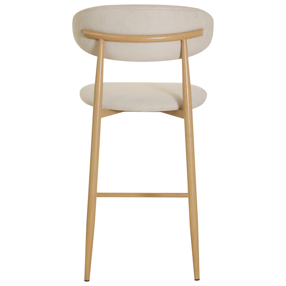 Tabourets de bar en tissu, lot de 2, Simon, SIMON beige, bois clair, HAPPY GARDEN