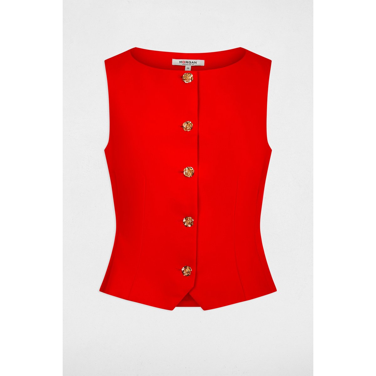 Gilet sans manches rouge vif, MORGAN