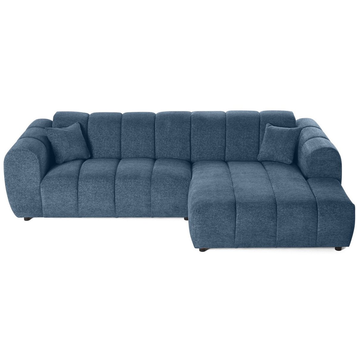 Canapé d'Angle droit 4 places - CURTIS bleu, BEST MOBILIER
