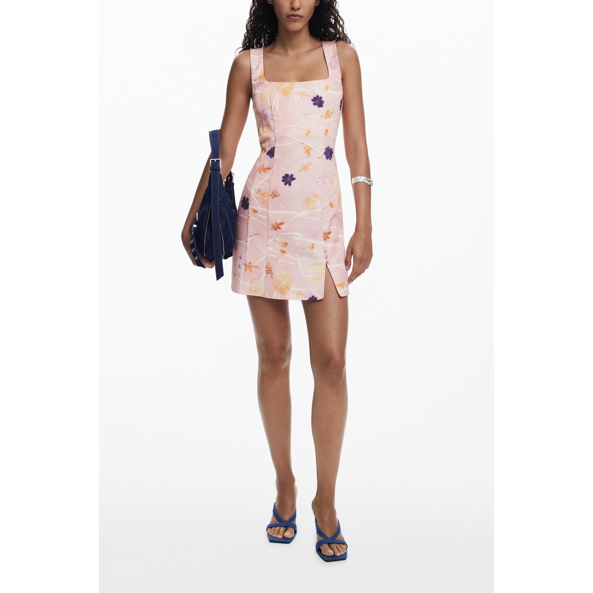 Robe courte à bretelles rose, DESIGUAL