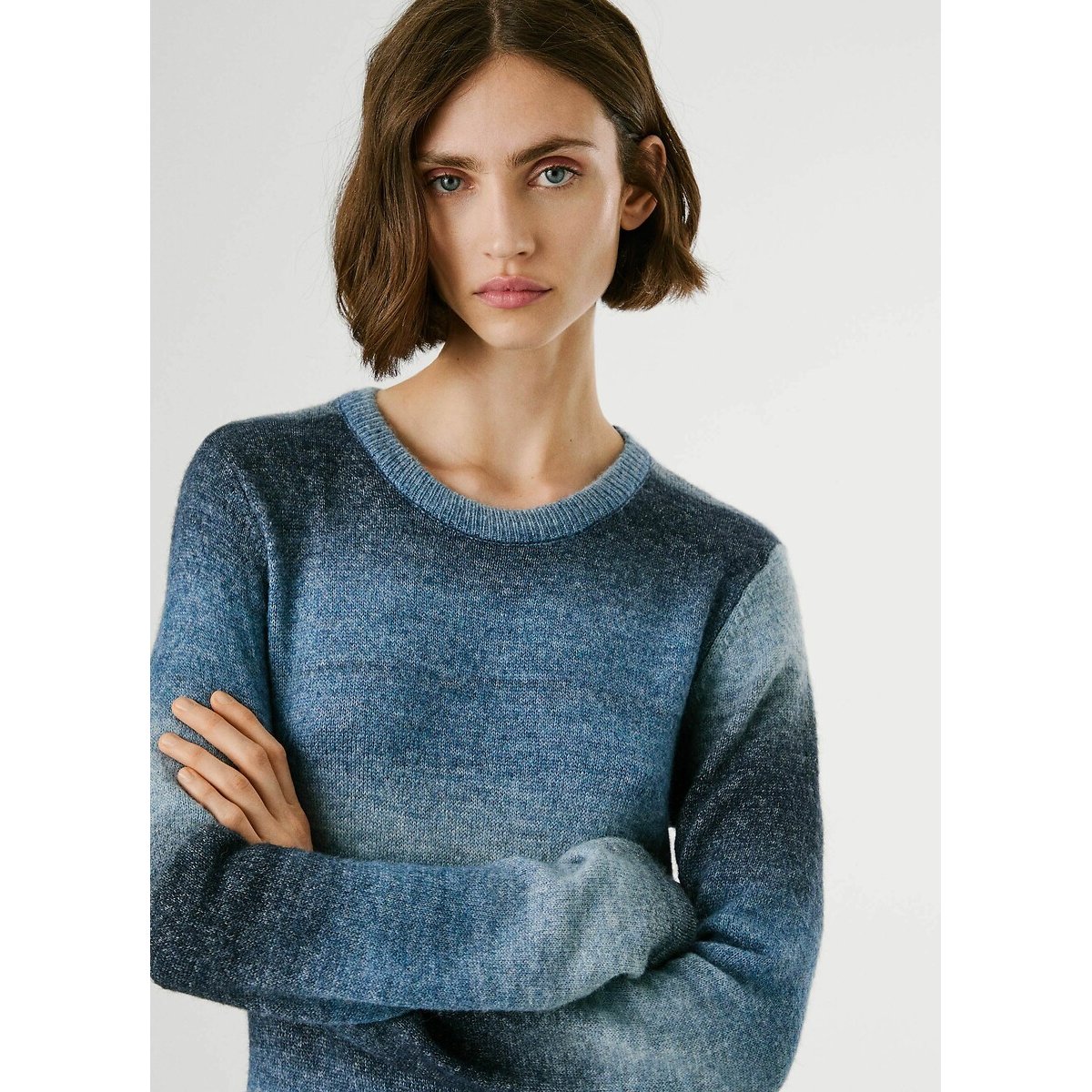 Robe longue en maille COLOMBE bleu rayé, PEPE JEANS