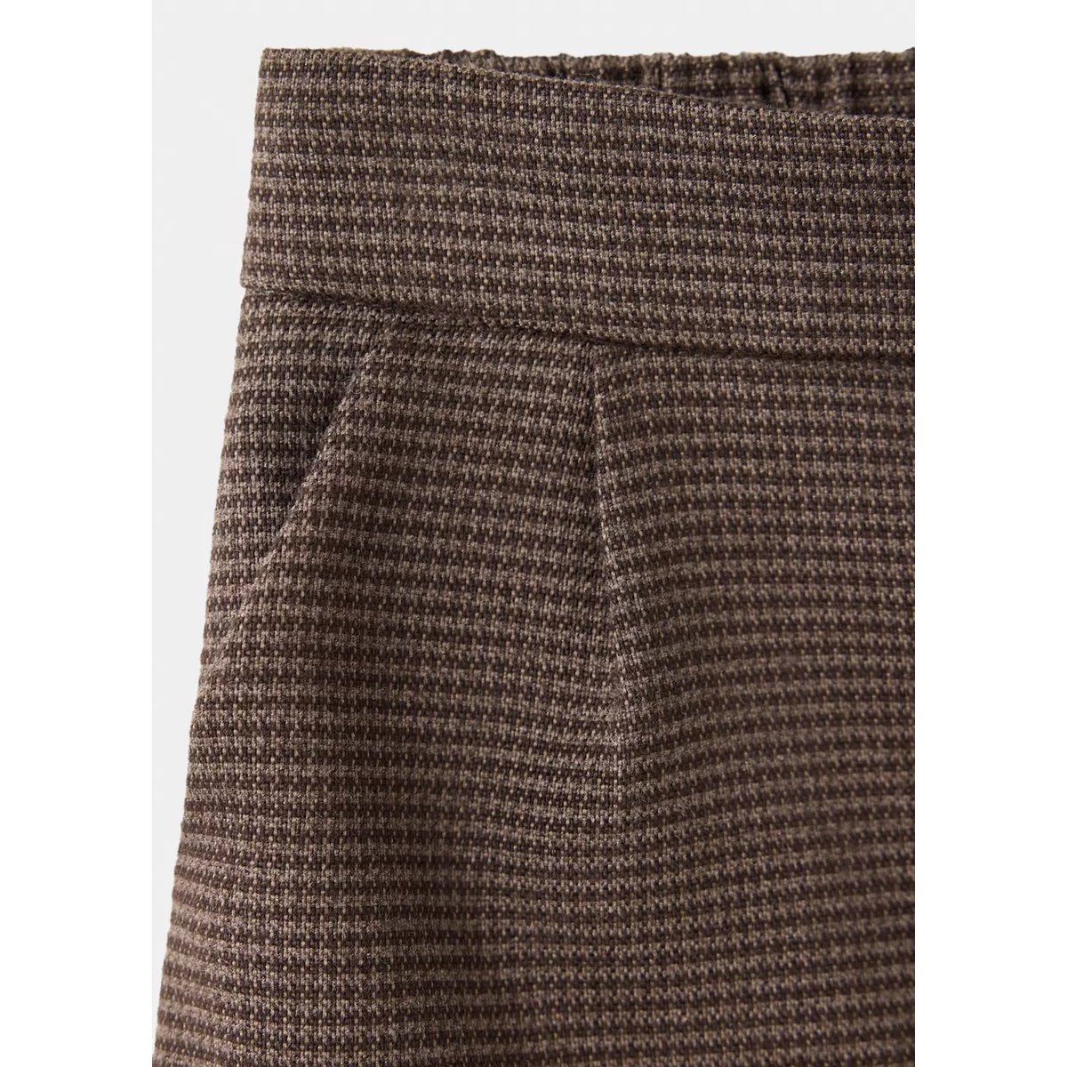Short à carreaux avec pinces marron, MANGO BABY