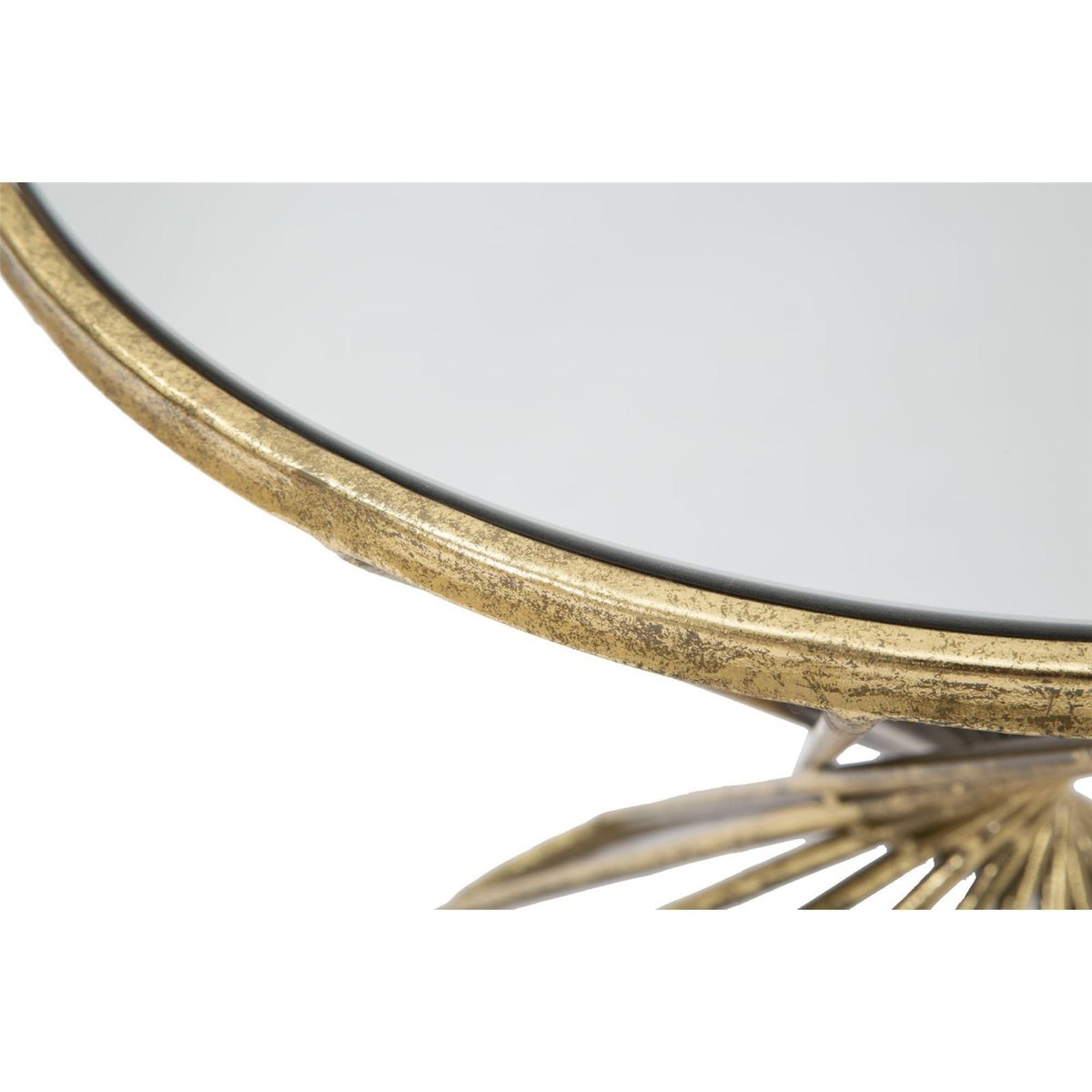 Table d'appoint ronde fer plateau verre GLAM doré et verre, RECOLLECTION
