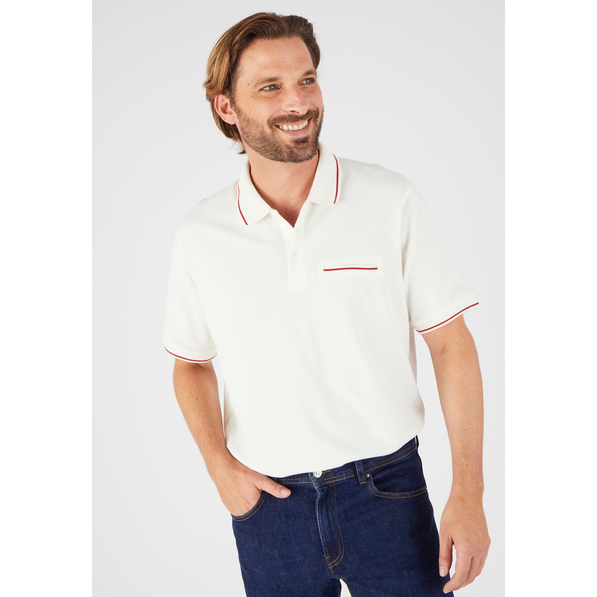 Polo manches courtes blanc casse, DAMART