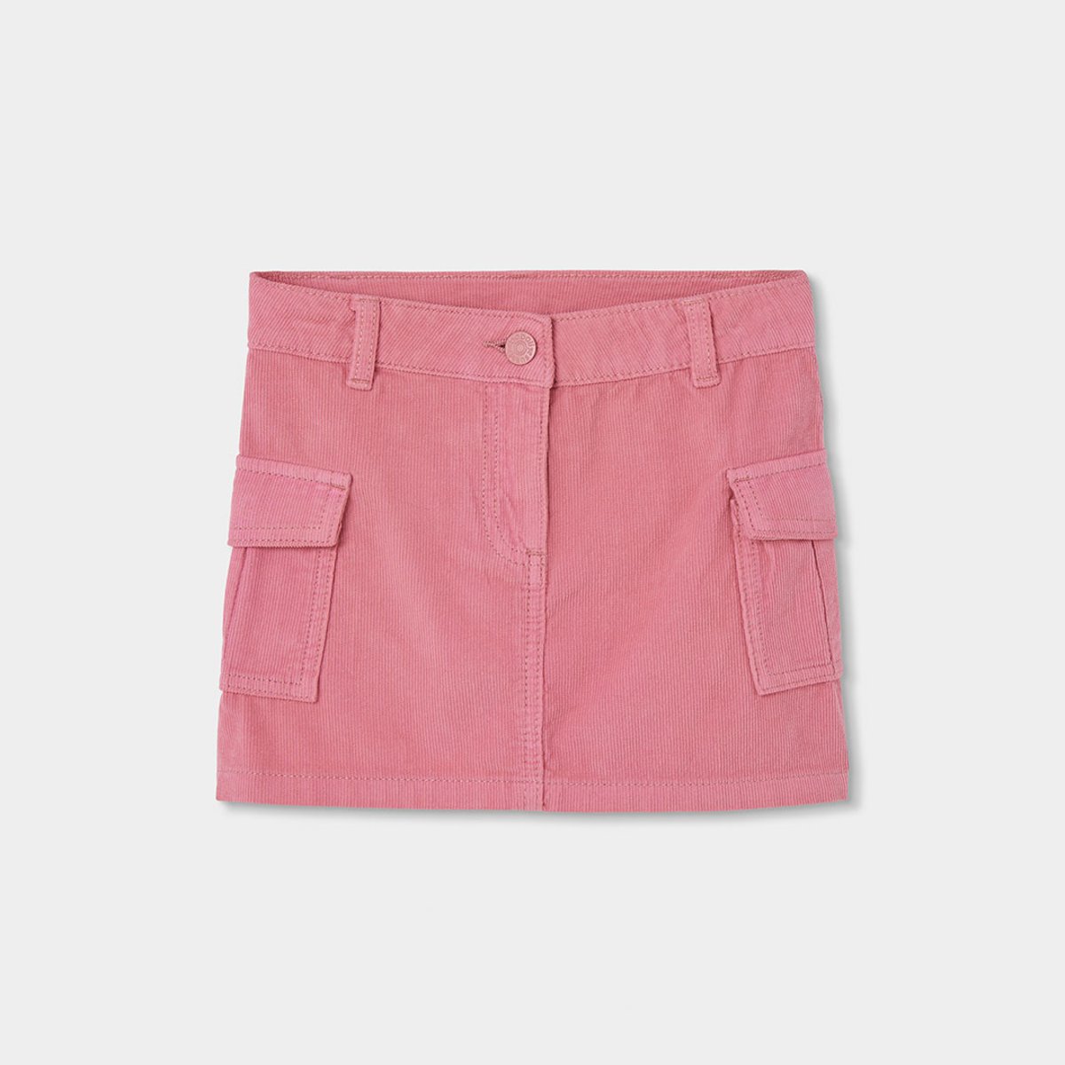Jupe fille en velours côtelé fin avec poches cargo bleu, BOBOLI